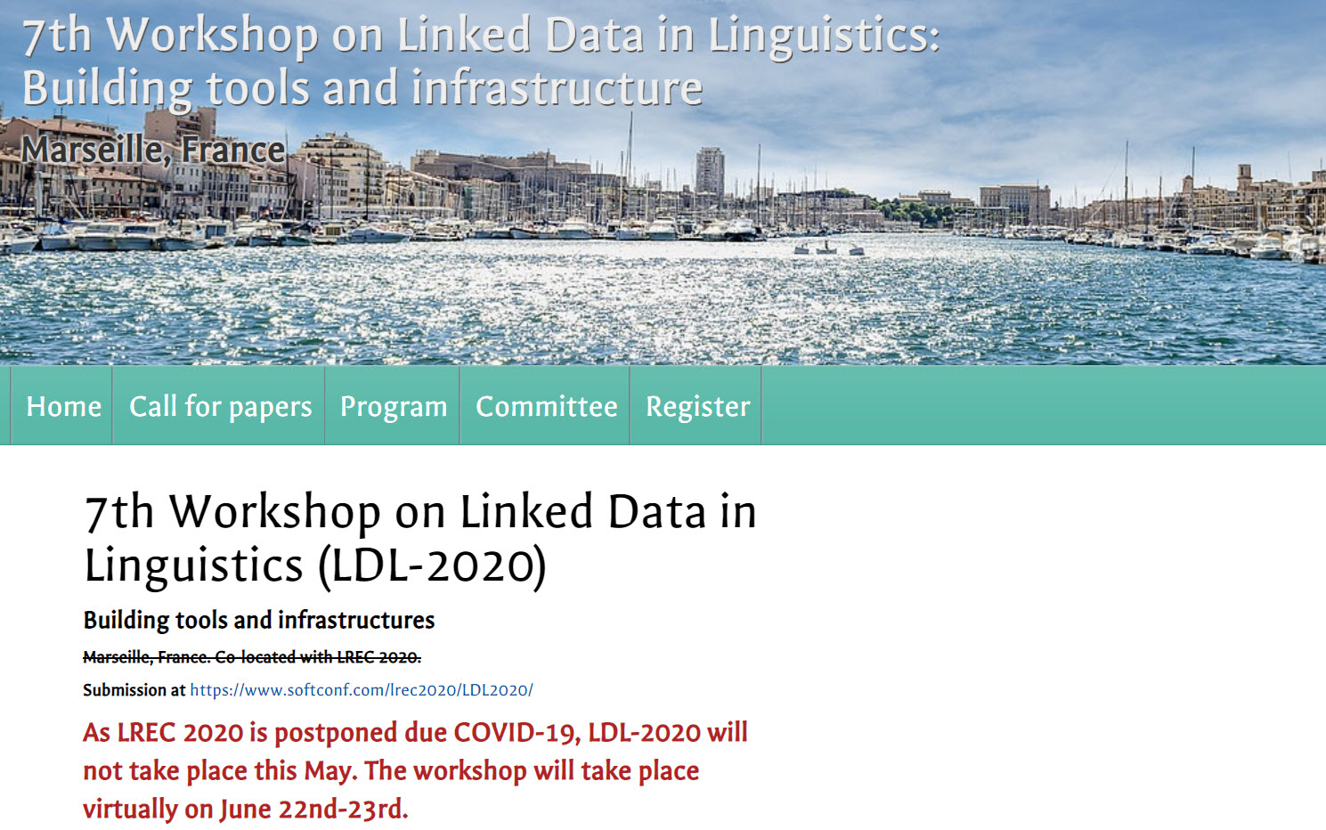 7th Workshop on Linked Data in Linguistics (LDL-2020)